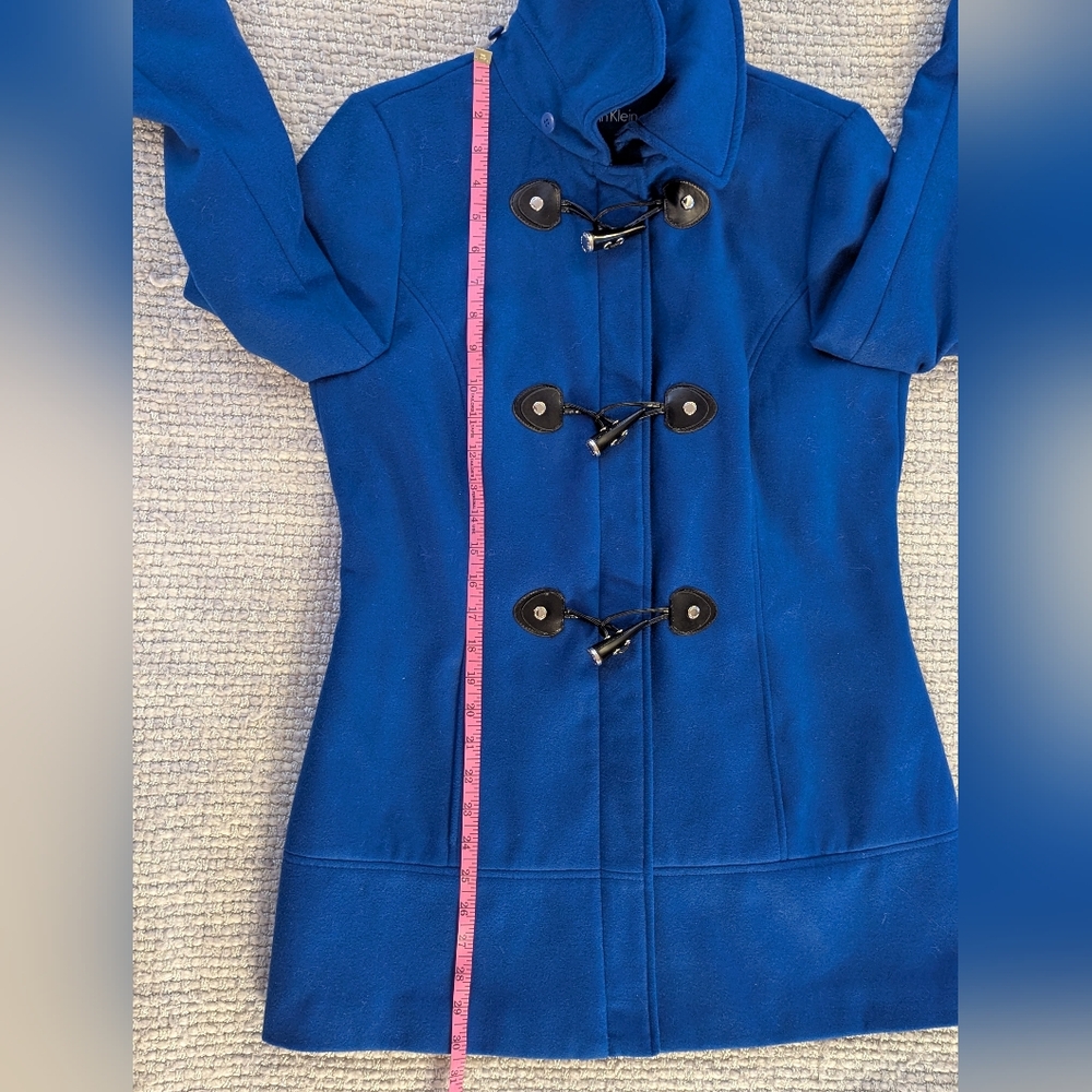 Calvin Klein Royal Blue Hooded Duffle Coat Size S NWOT - Picture 12 of 16